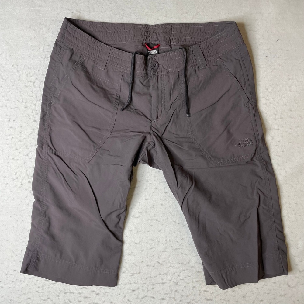 The North Face Womens Grey Nylon Hiking Capri Shorts Size 14 Regular GR 433617